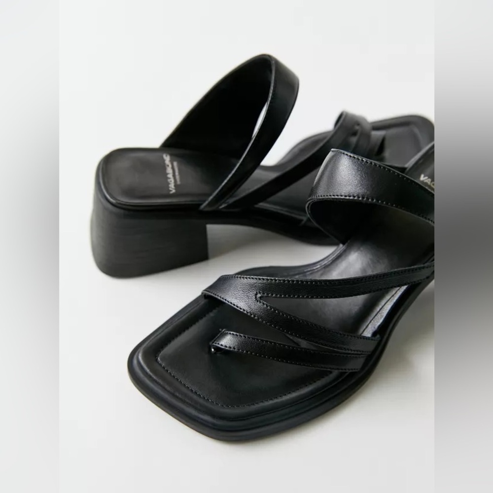 NEW VAGABOND INES STRAPPY SANDALS IN BLACK LEATHER 40 10 - Picture 2 of 9